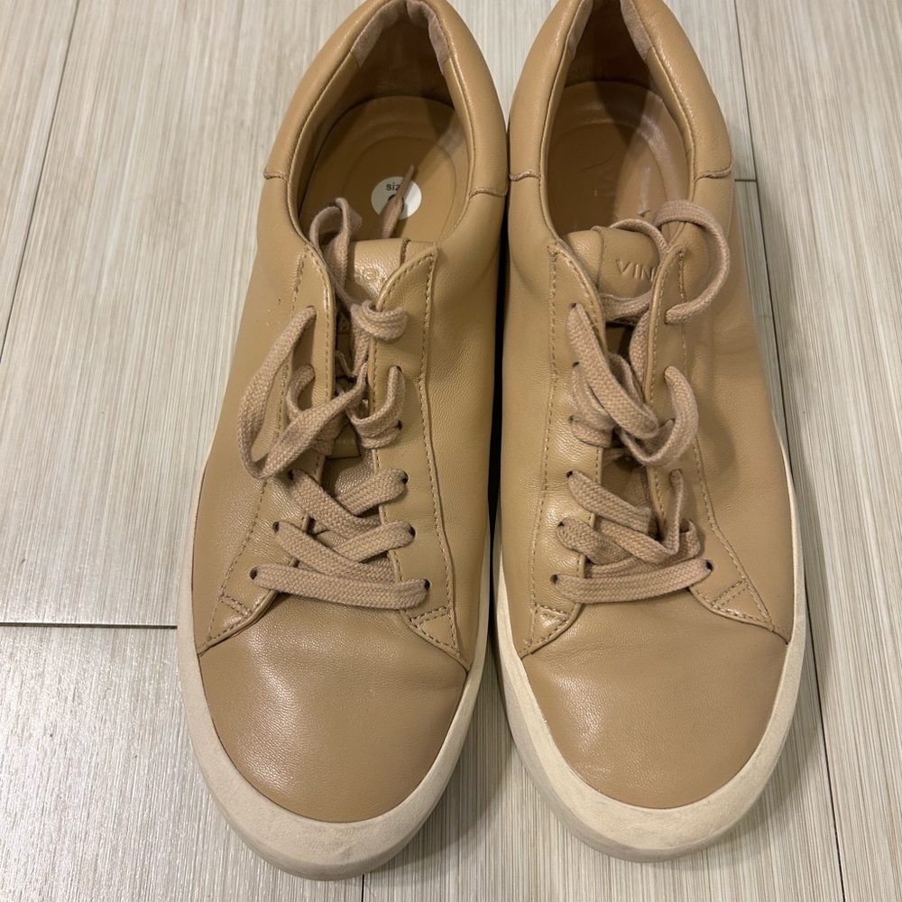 Vince Gabi Tan Leather Sneakers - Picture 4 of 8